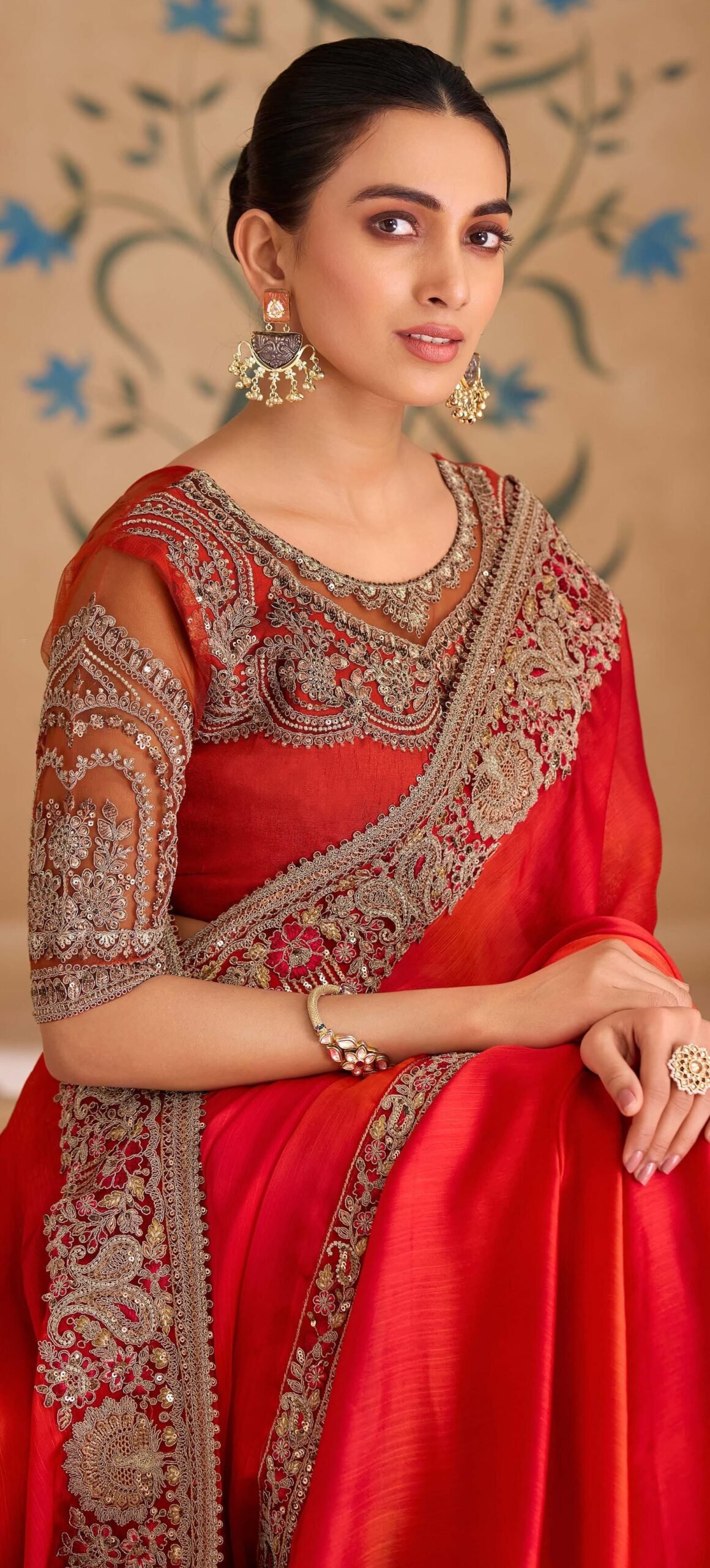Latest Designer Trending Red Saree for Wedding in USA