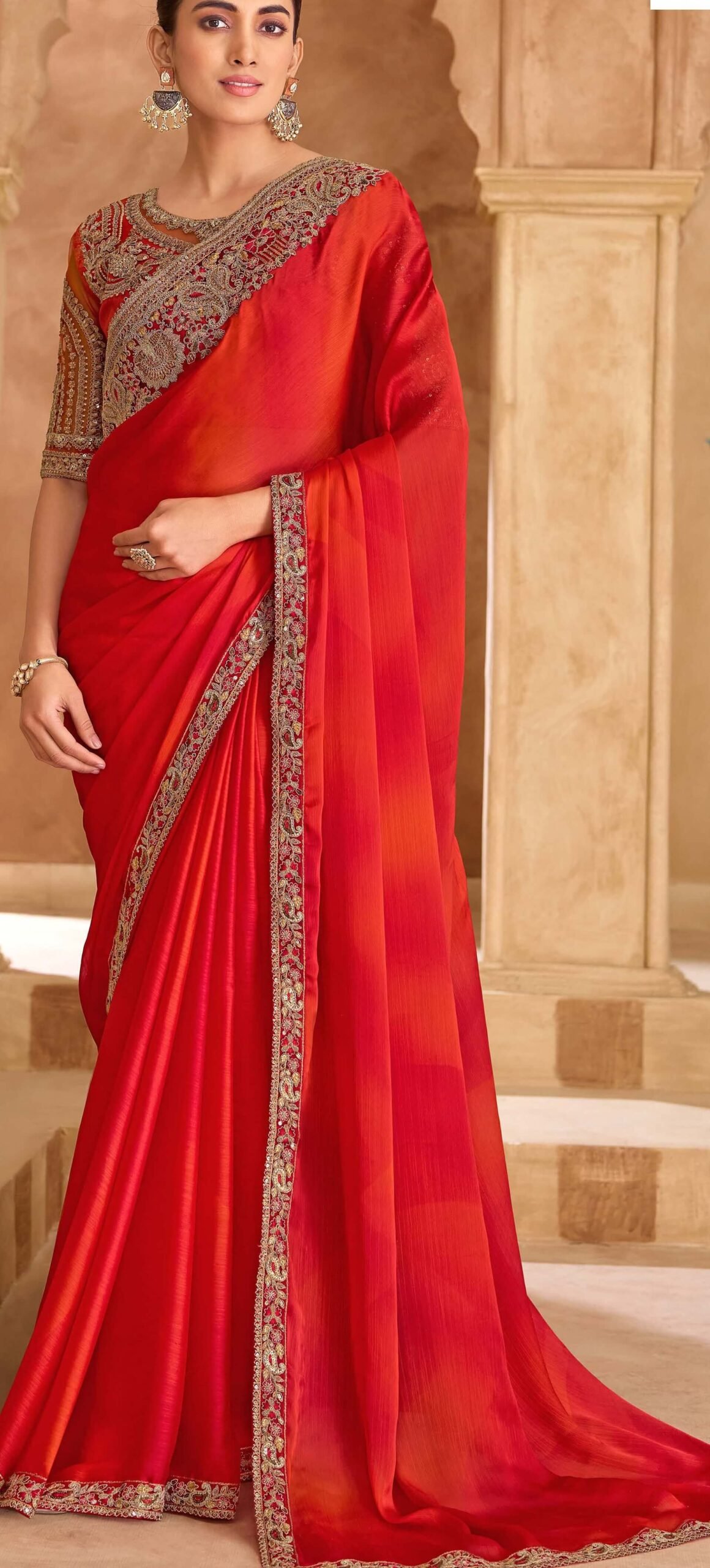 Latest Designer Trending Red Saree for Wedding