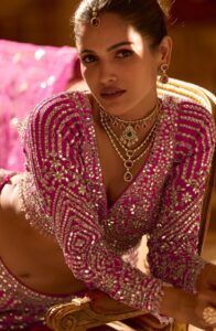 Magenta Colour Lehenga for Engagement