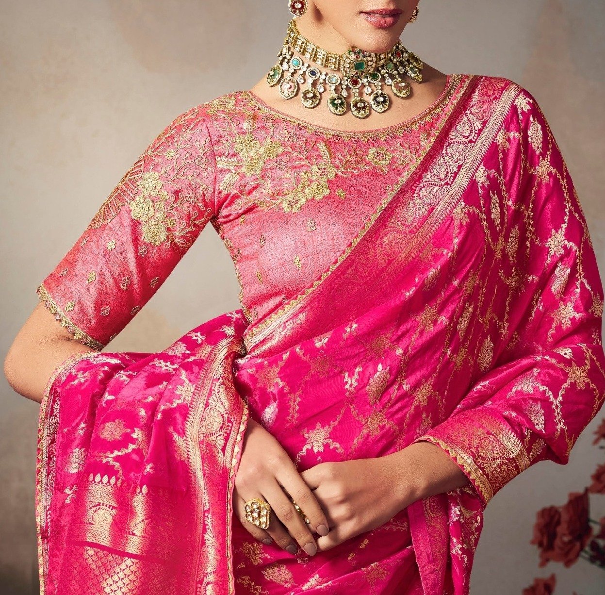 Magenta Colour Saree for Wedding