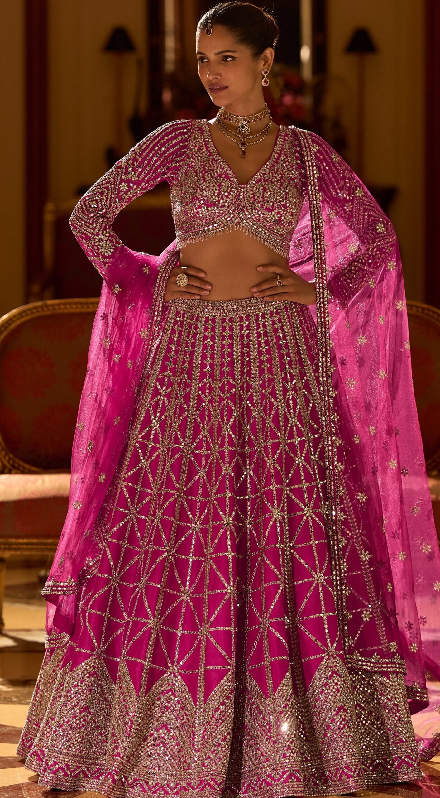 Modern Crop Top Blouse Designs for Lehenga