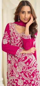 New Designer Readymade Party Wear Suits Online Pink Colour