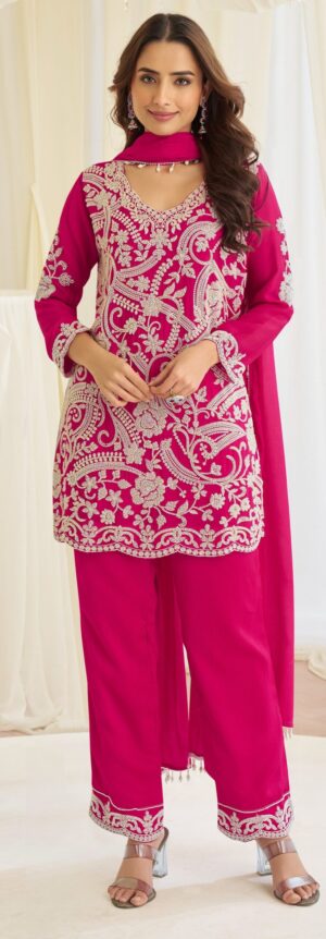 New Designer Readymade Party Wear Suits Online Rani Pink