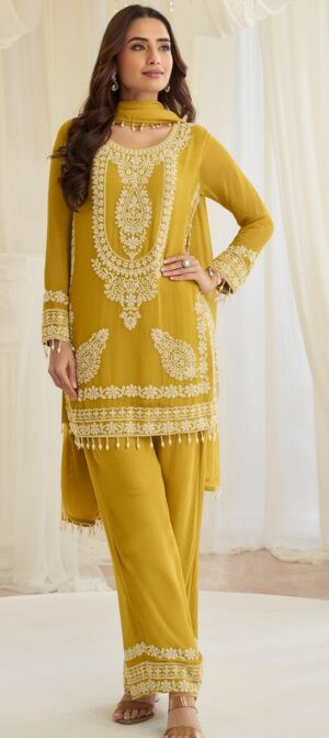 New Designer Readymade Party Wear Suits Online Yellow Suit
