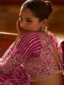 Pink Crop Top Lehenga for Wedding