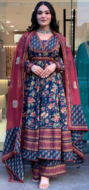 Pure Cotton Anaarkali Suit with Dupatta