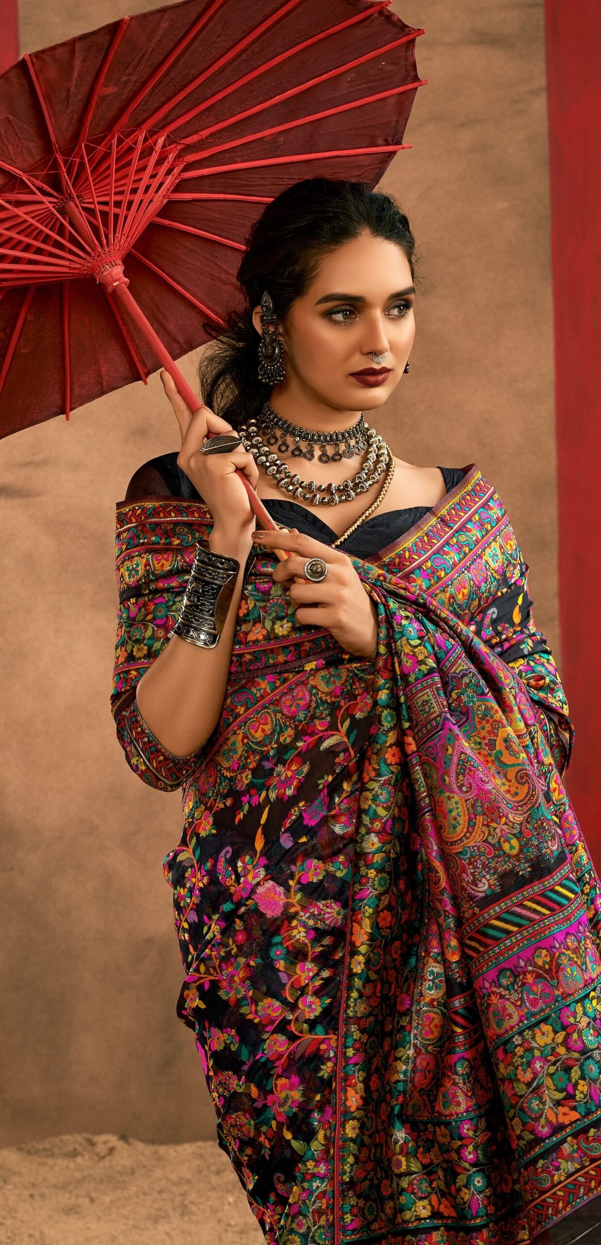 Royal Kashmiri Pashmina Silk Saree for Wedding in India