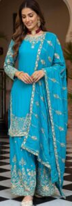 Sky Blue Sharara Suit for Women Party Wear