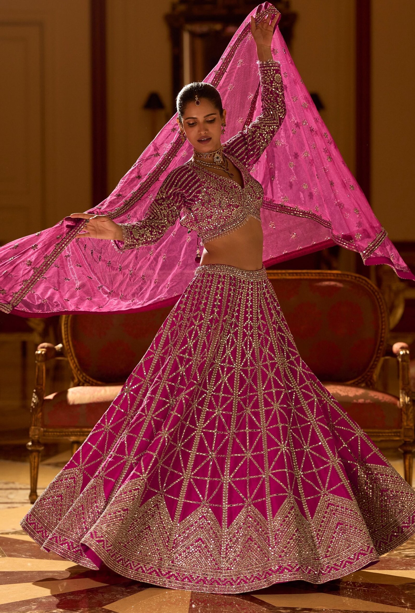 Unique Wedding Crop Top Lehenga for Wedding