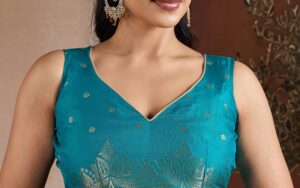 Weaving Silk Designer Sarees for Brides Sky Blue Saree