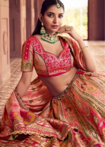 Wedding Lehenga for Bride with Price Mango Orange Lehenga