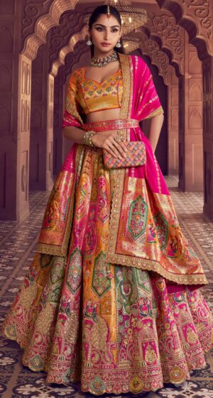 Wedding Lehenga for Bride with Price Yellow Orange Lehenga