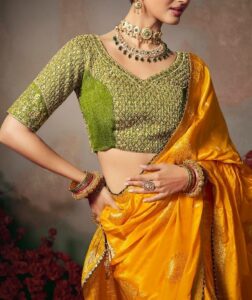 Yellow Silk Saree for Haldi Weddings