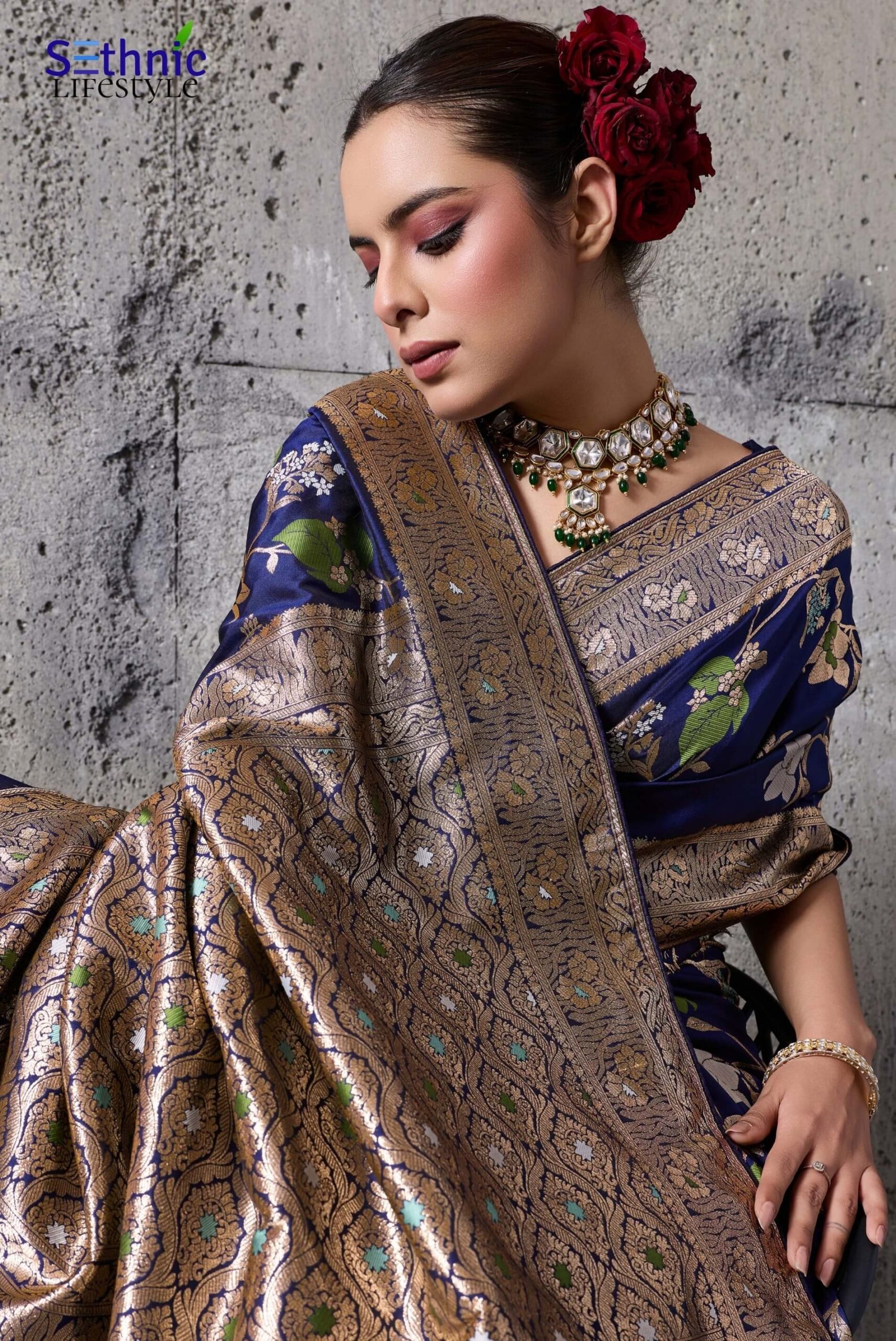 Banarasi Silk Saree with Zari Work Heavy Saree