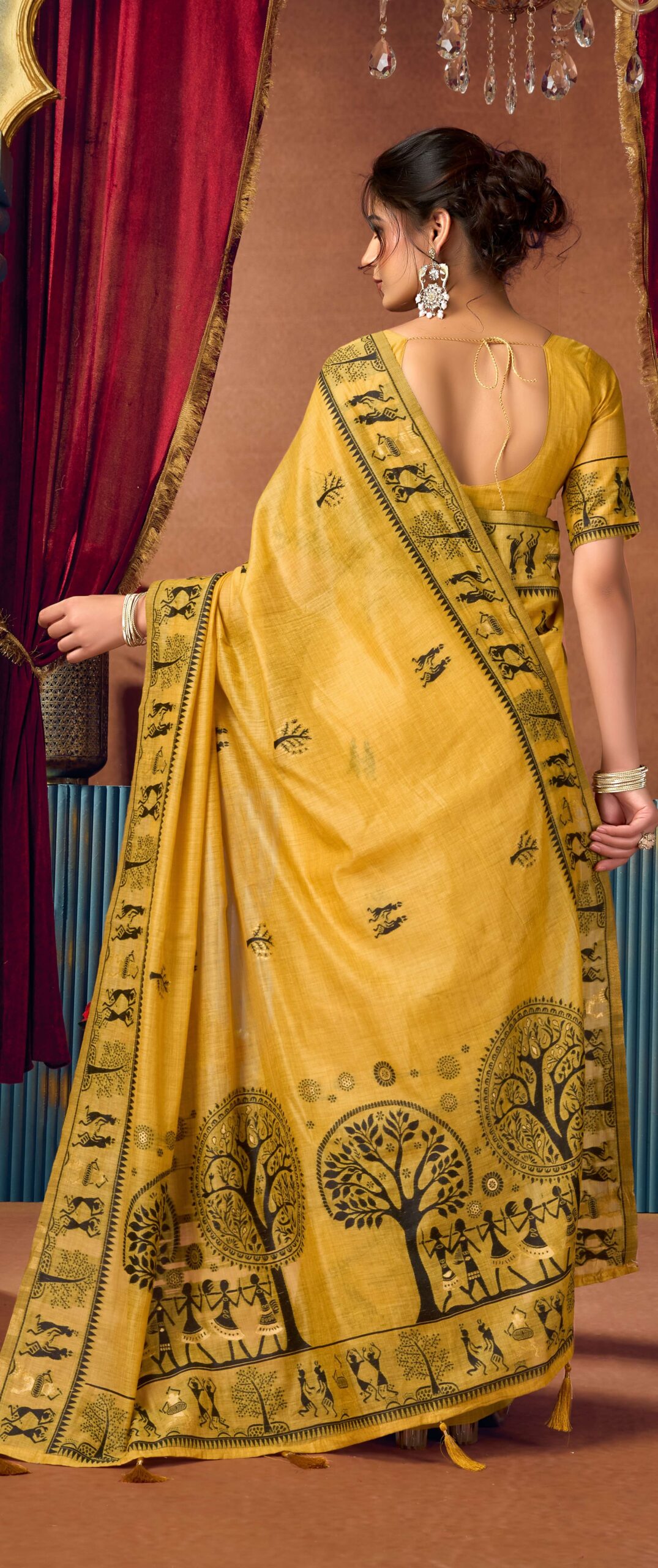 Breathable Premium Silk Modal Saree in Yellow