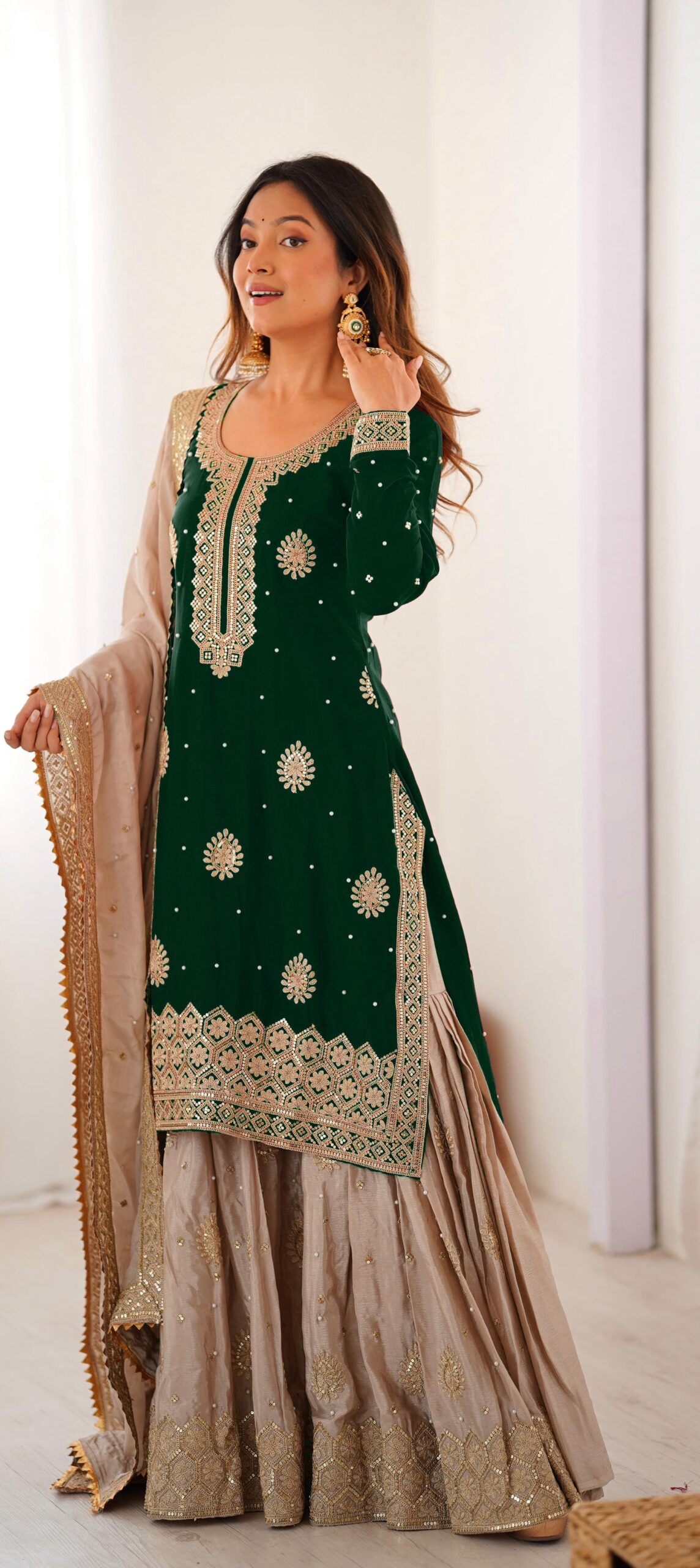 Contrast Party Wear Punjabi Salwar Suit