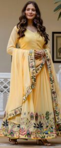 Formal Yellow Gown Latest Designer Anarkali
