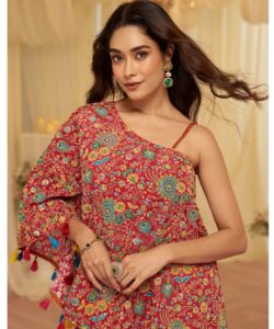 Indo Western Party Wear for Ladies off Shoulder Top with Palazzo