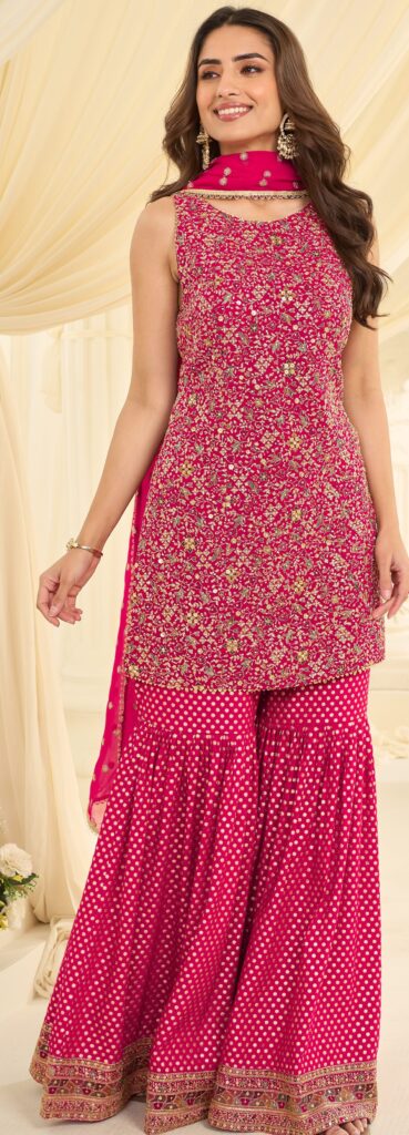 Punjabi Sharara Suits for Wedding Georgette Sharara Suit