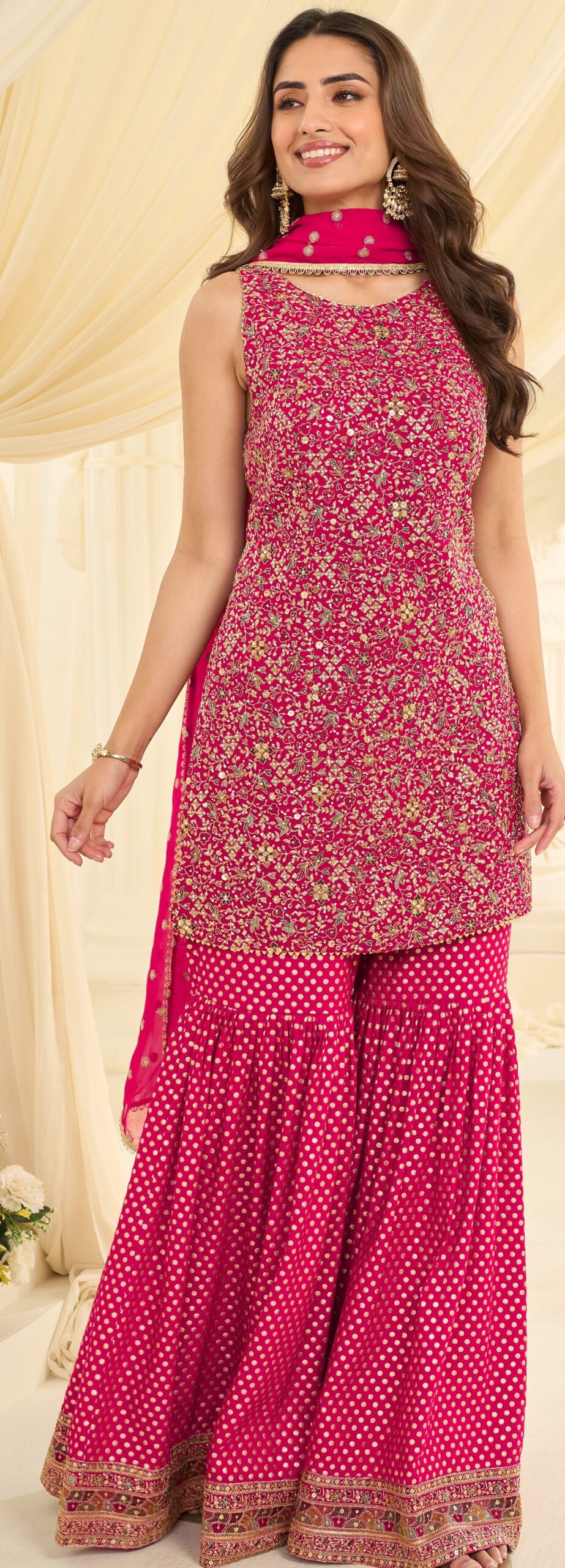 Punjabi Sharara Suits for Wedding Georgette Sharara Suit