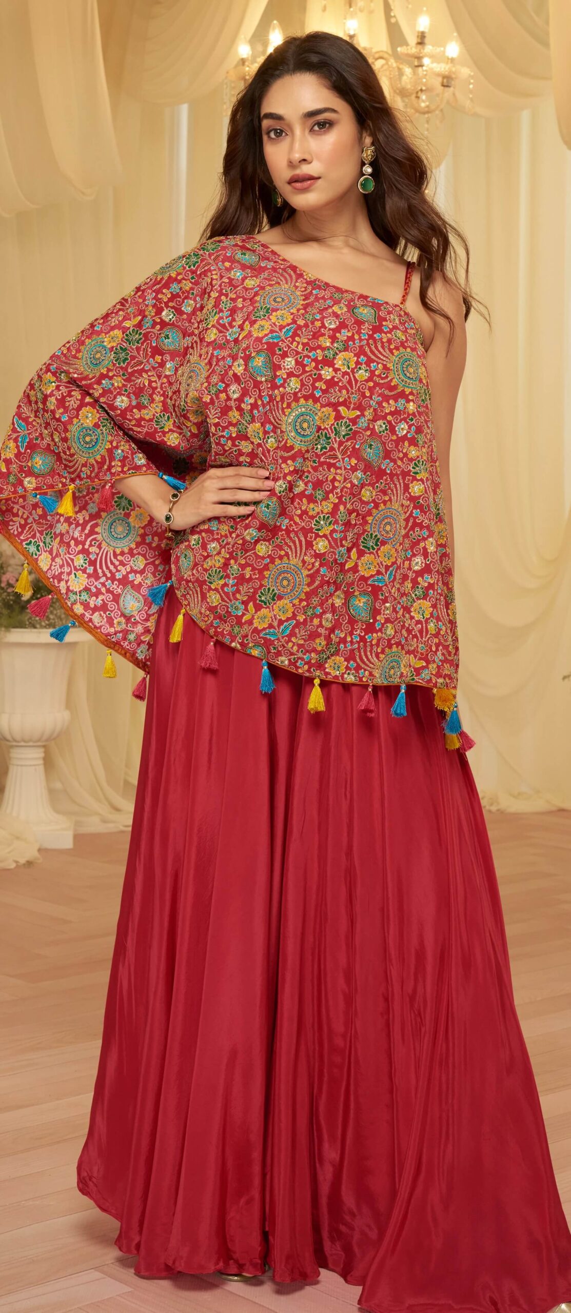 Red Indo Western Party Wear for Ladies