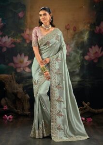 Bridal Saree for Reception Party Pastel Colour
