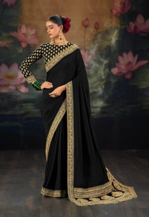 Latest Wedding Sarees Collection with Price Black Saree