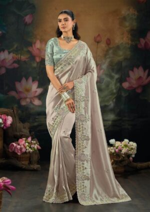 Reception Silk Saree for Bride Butter Colour Saree