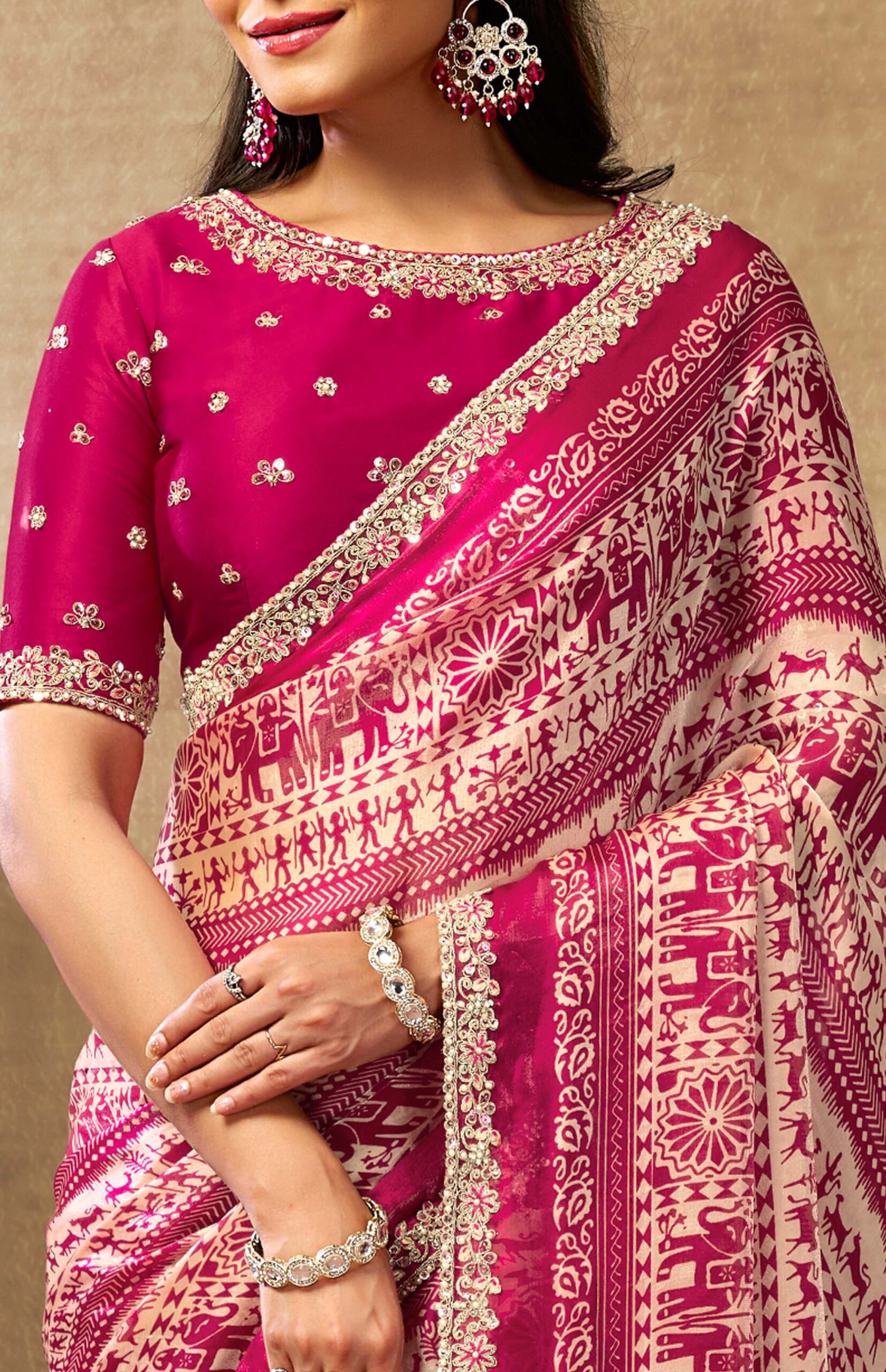 Fashionable Modern Reception Saree Latest Wedding Trend