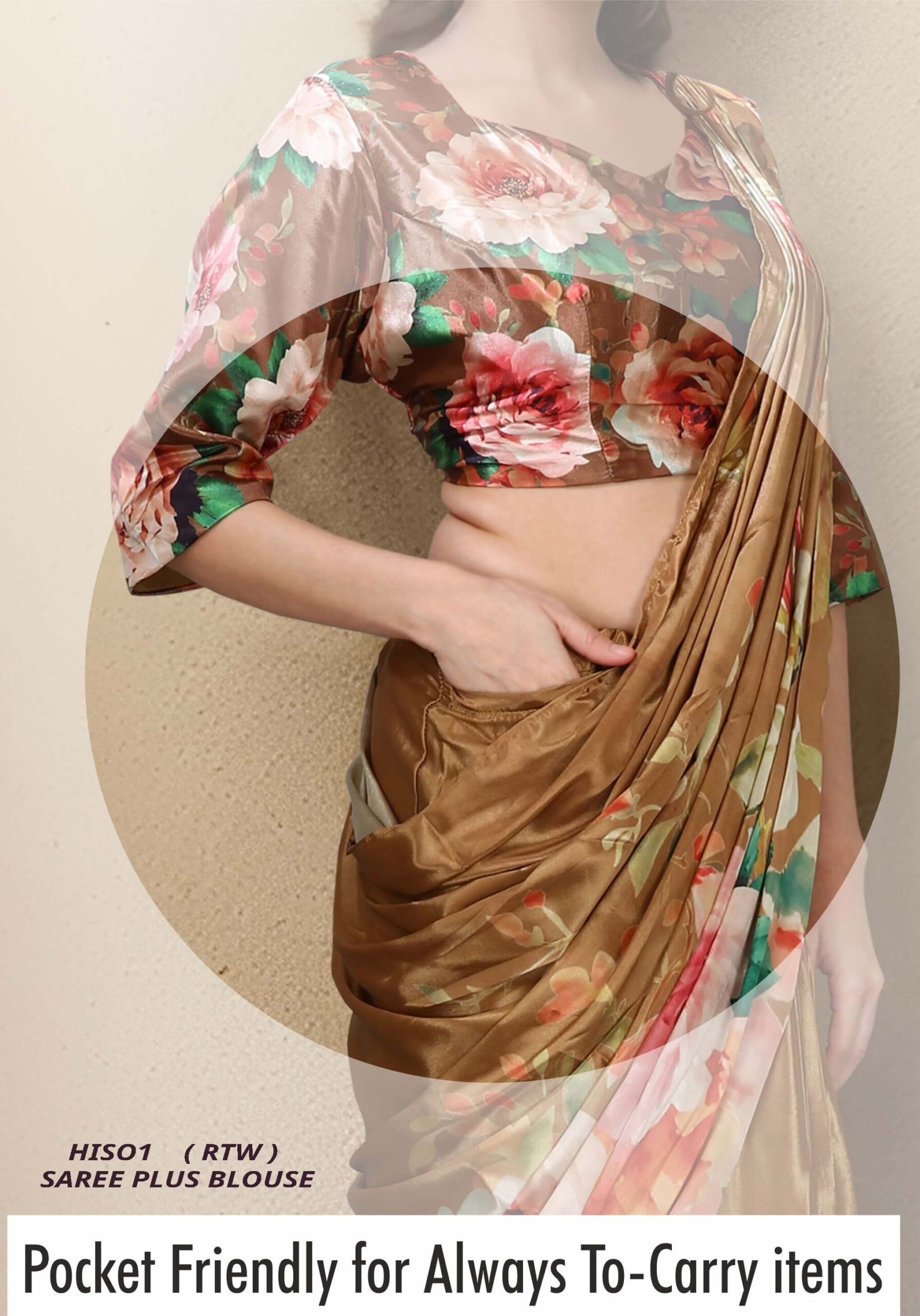Pre Stitched Saree Pocket Modern Saree