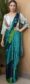 Readymade Stitched Saree Modern Designer Saree Peacock Green