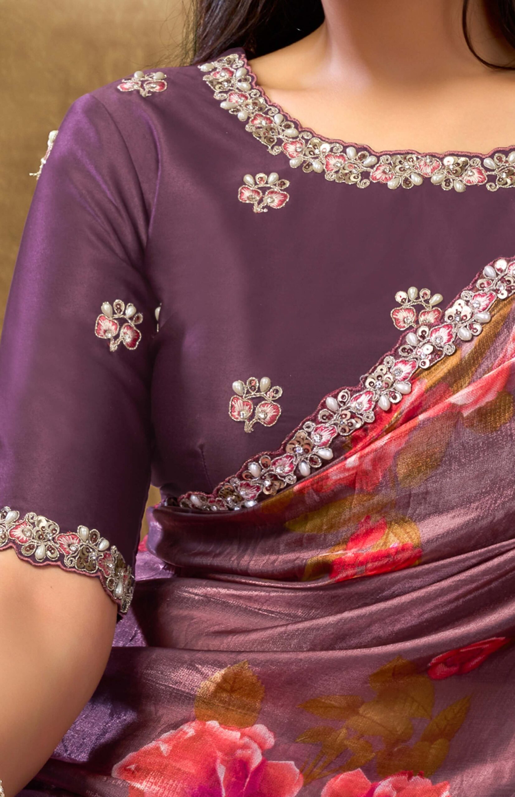 Trending Heavy Work Designer Wedding Saree Look