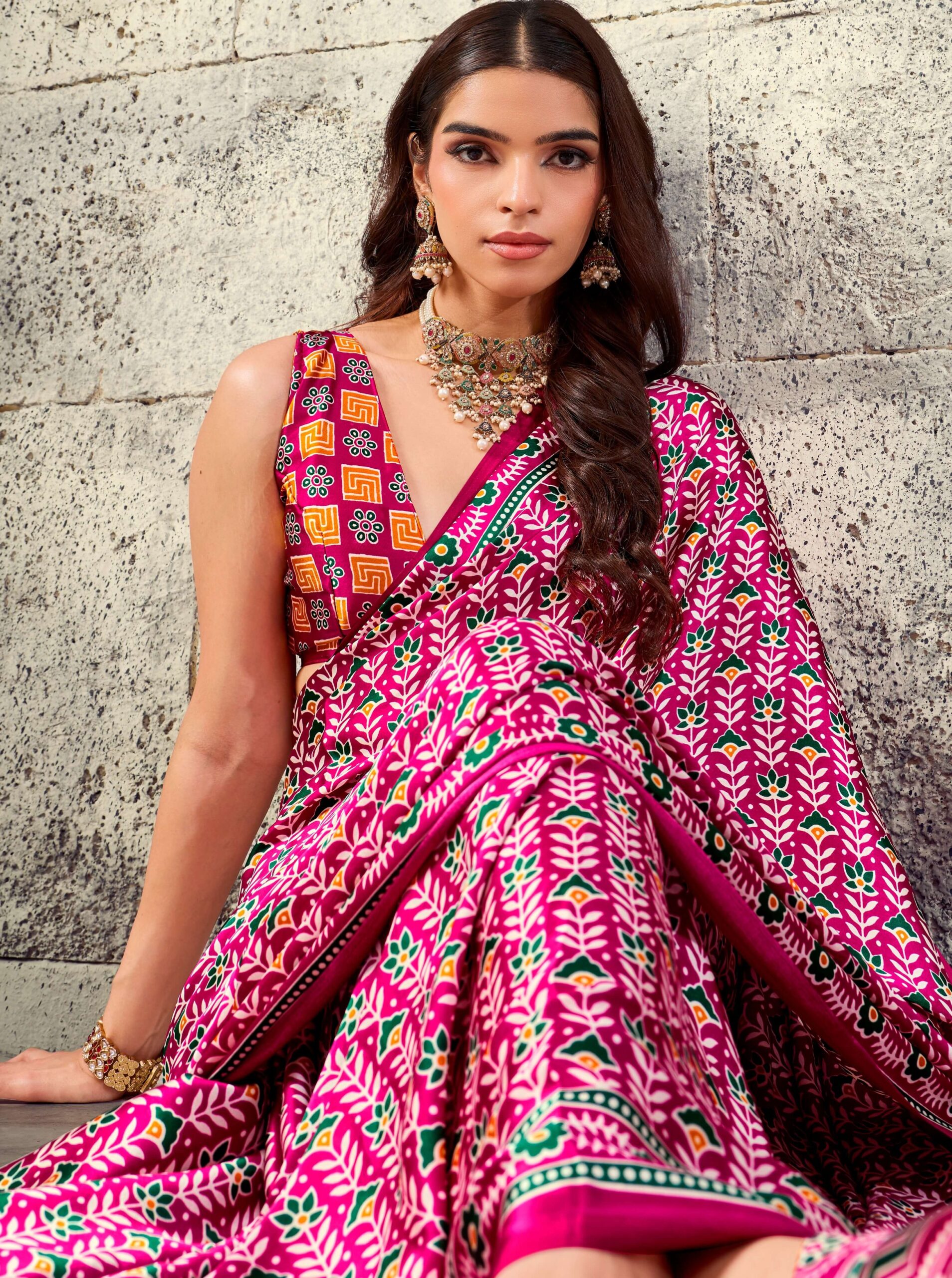 Ajrakh Block Print Sarees Designer Professional Saree