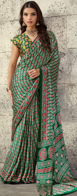 Ajrakh Cotton Saree Designer Regular Saree