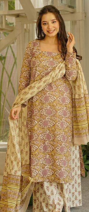 Cambric Cotton Suit with Dupatta