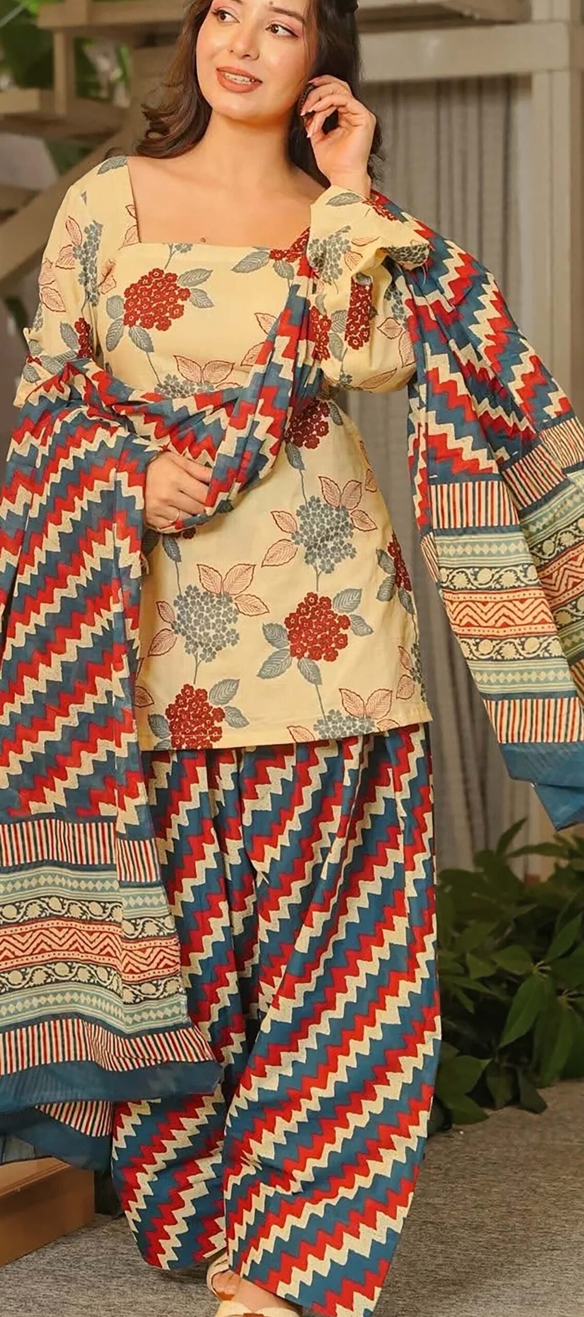 Cotton Salwar Suit with Dupatta Cord Set with Dupatta