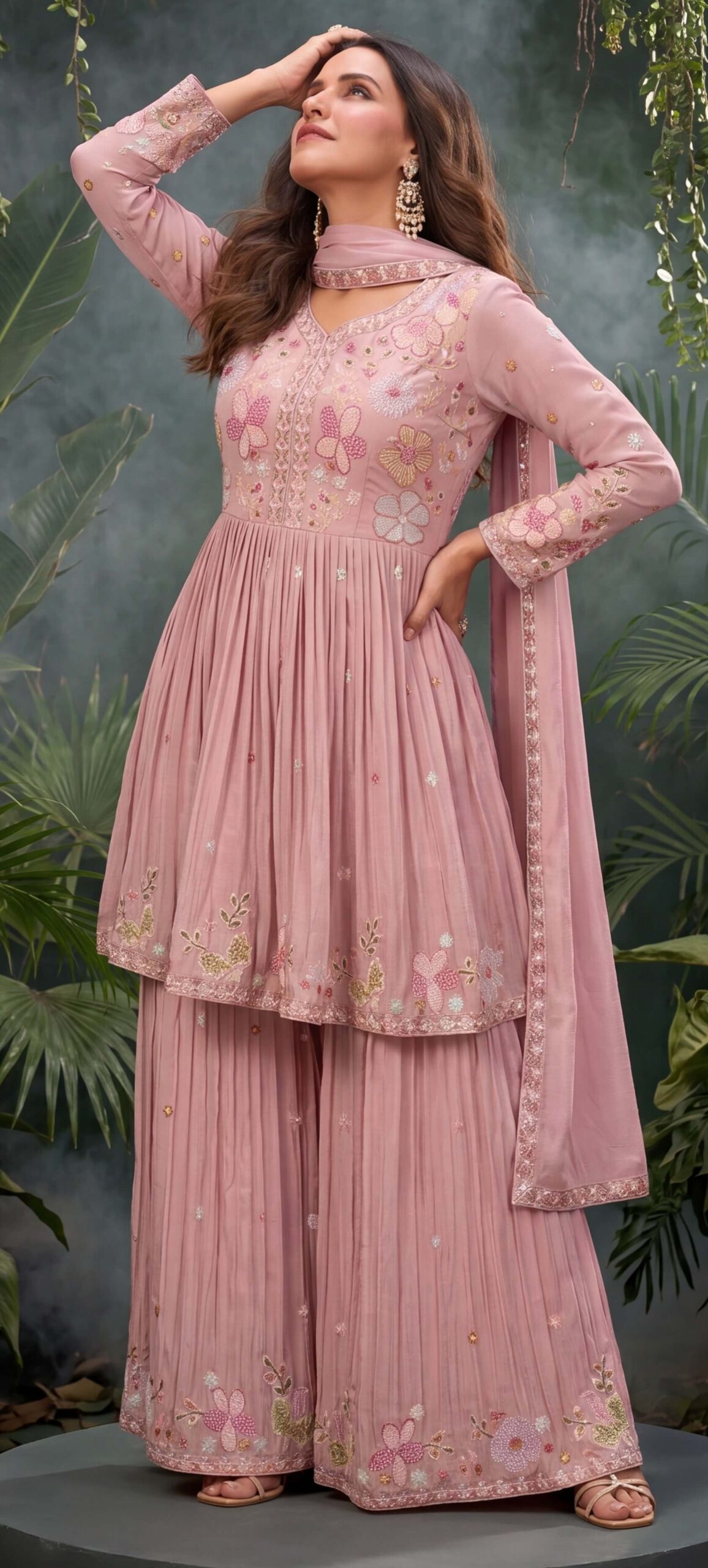 Heavy Wedding Salwar Kameez Pink Suit Set for Wedding