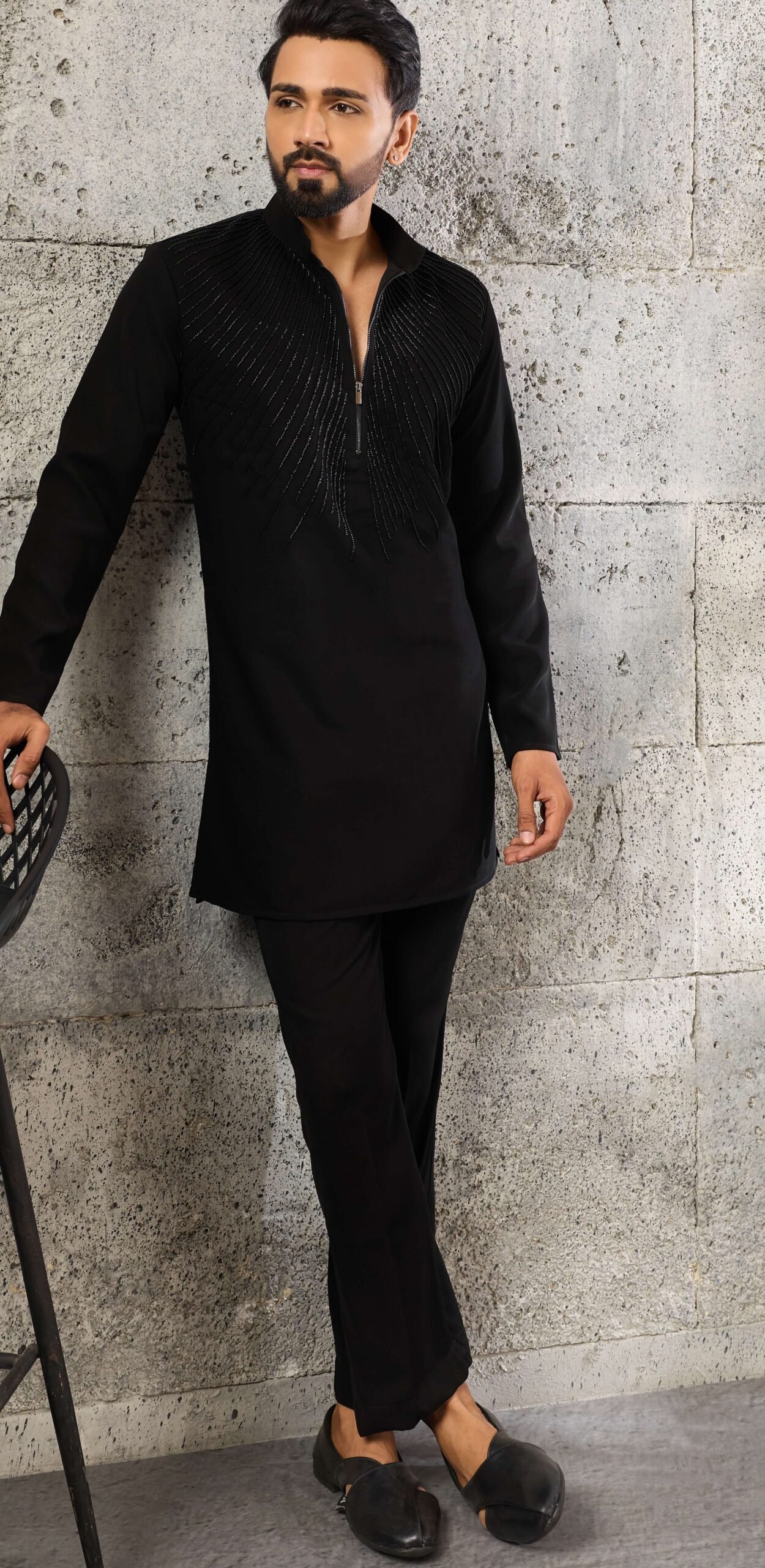 Black Kurta Pajama For Men Wedding Wear