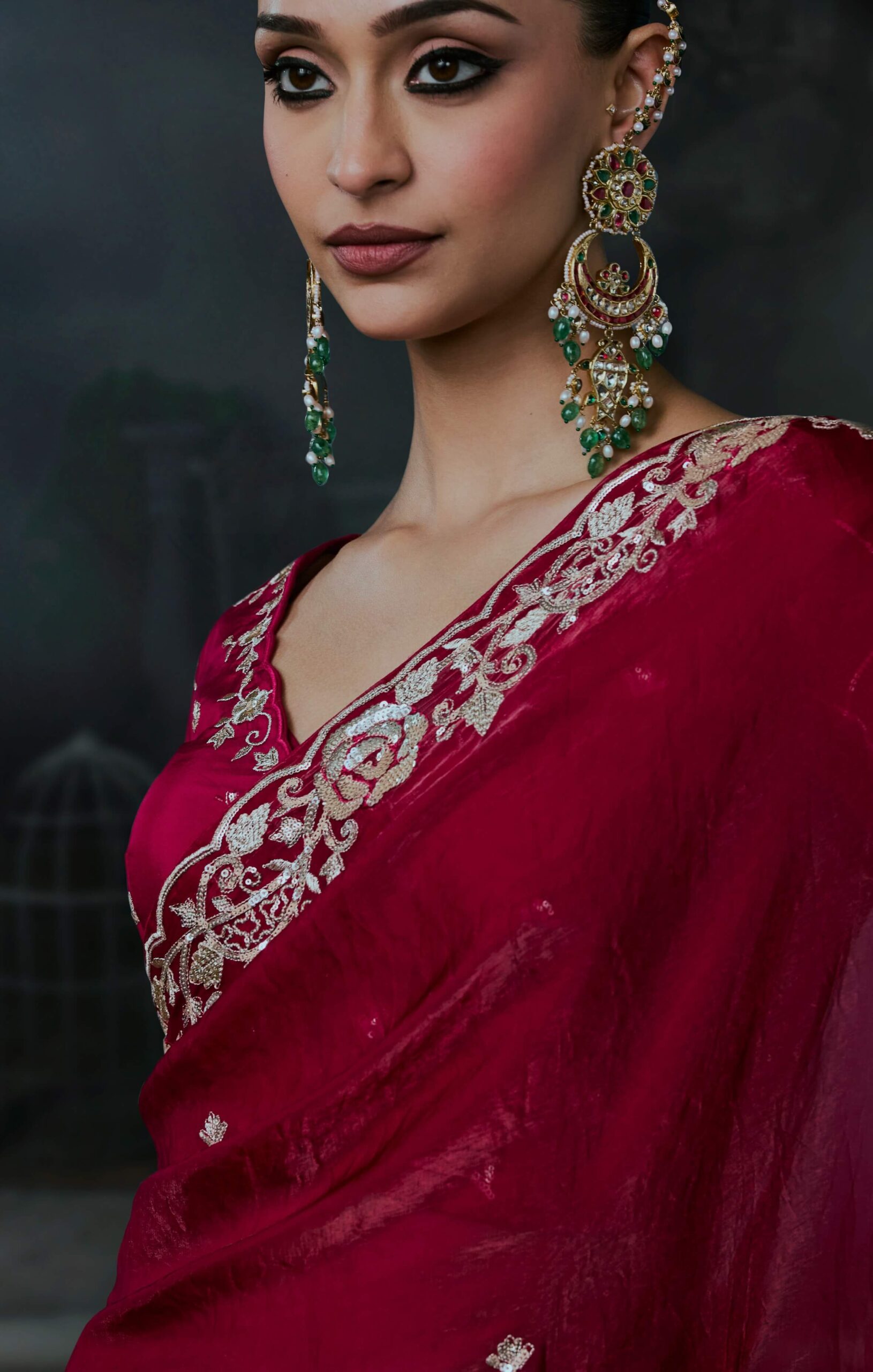 Christian Wedding Red Saree Online