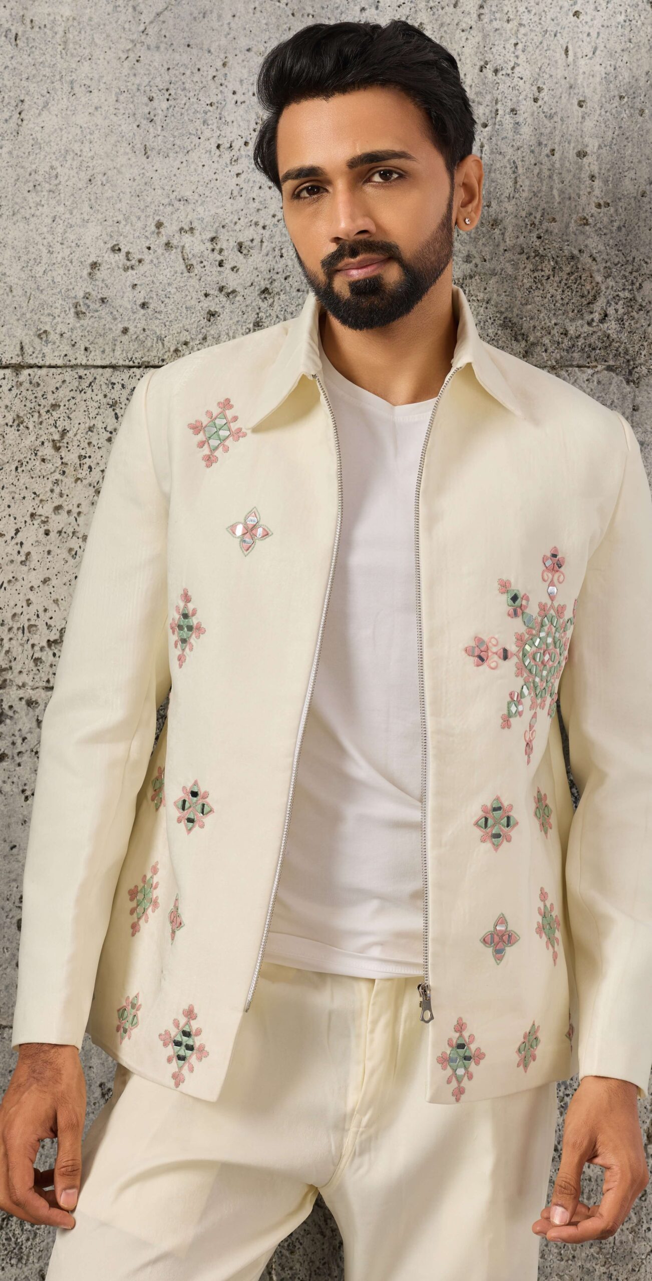 Designer White Indo Western Outfit for Men