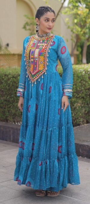 Garba Dress for Women Anarkali Floor Length Dress