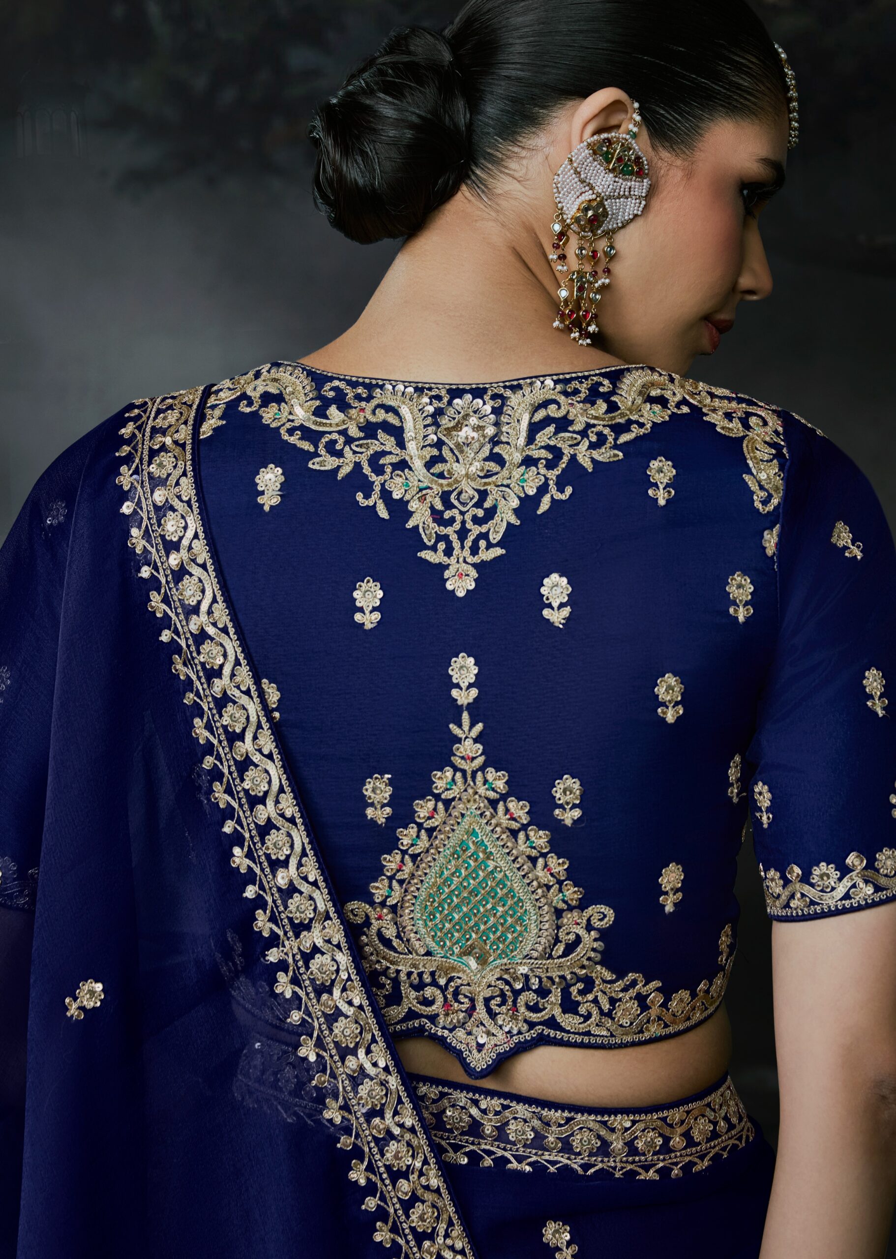 Navy Blue Saree Party Wear