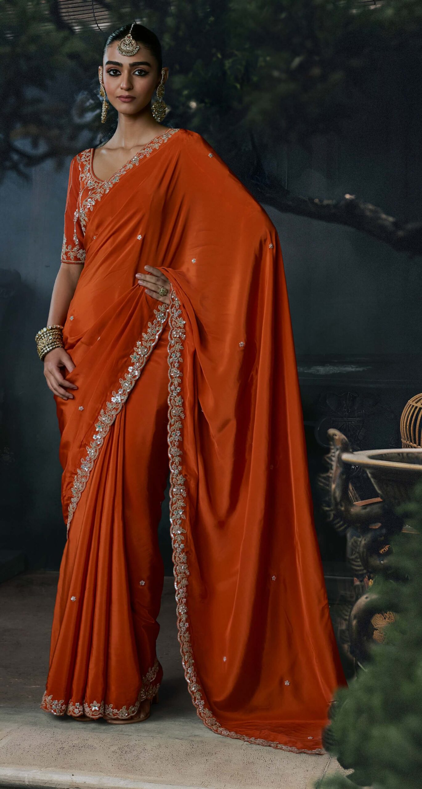 Wedding Saree Orange Colour Online India