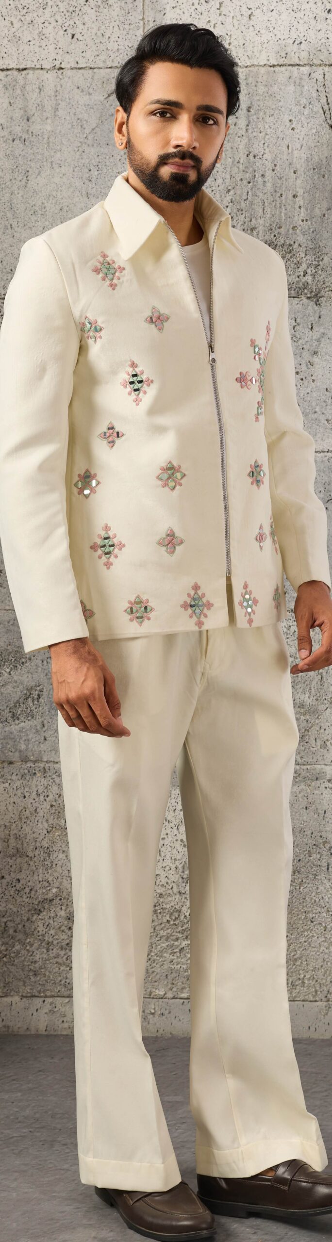 White Groom Indo Western Outfit for Wedding