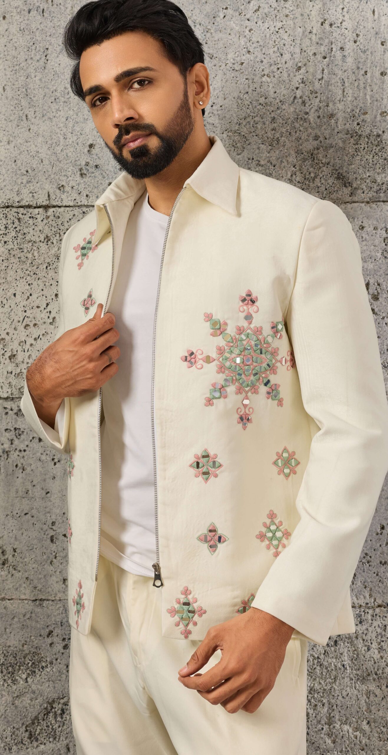 White Wedding Reception Outfit for Men